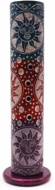 KDMD Suns Soapstone Round Tower Incense Holder in Multicolour – 1