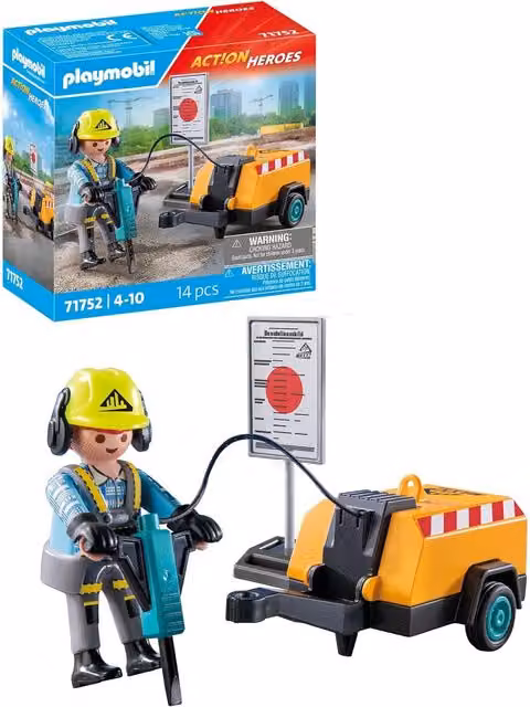 Playmobil Construction Worker Figure in Yellow
