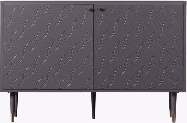 Perch & Parrow Fandangle Mid-Century Geometric Two Door Cabinet in Matt Grey
