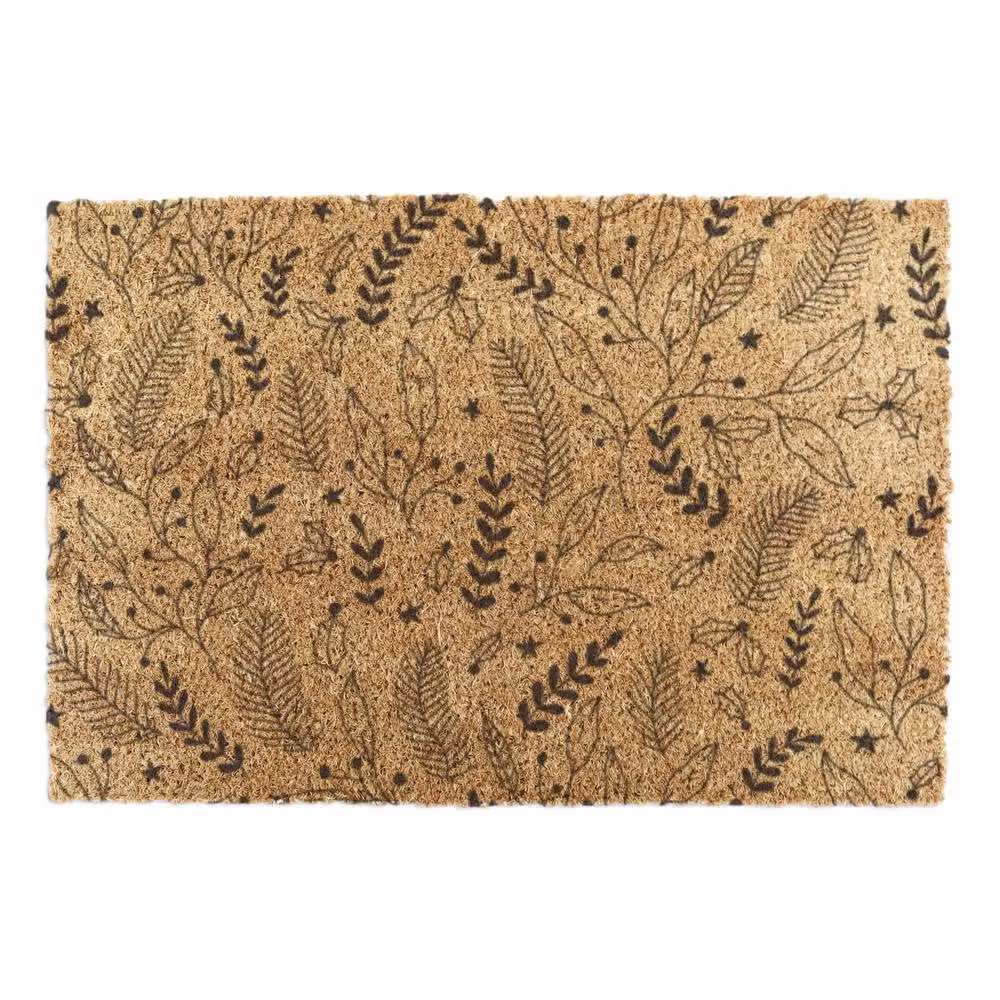 Artsy Mats Black Winter Foliage Coir Doormat in Brown, W: 90 cm, D: 60 cm – 2
