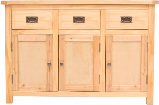 Cabinet Bits Lugo 3 Door 3 Drawer Sideboard in Antique Brown Pine and MDF
