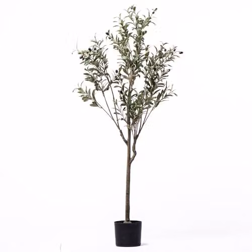 Garden Gear Green Artificial Mediterranean Olive Tree, 150 cm Tall Faux Plant in Pot