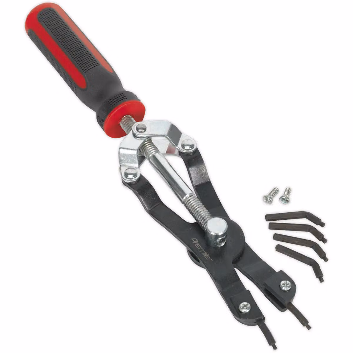 Loops Heavy Duty Internal and External Circlip Pliers with Interchangeable Tips and Screw Action in Chrome Molybdenum Steel, Multicolour/Black – 3