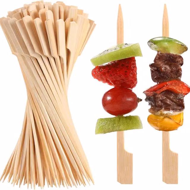 ECONX Brown Bamboo BBQ Skewers, 12 cm