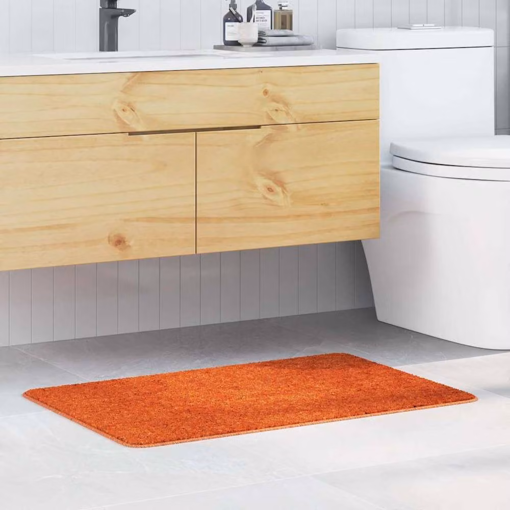 Berkfield Home Rectangular Non-Slip Bath Mat in Orange, W: 60 cm, D: 90 cm – 2