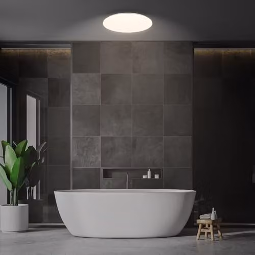 Briloner LED Ceiling Light, Warm White, IP54 Splash Resistant, 24W, 2600lm, White, W/D/H: 35 x 35 x 5.5 cm – 4