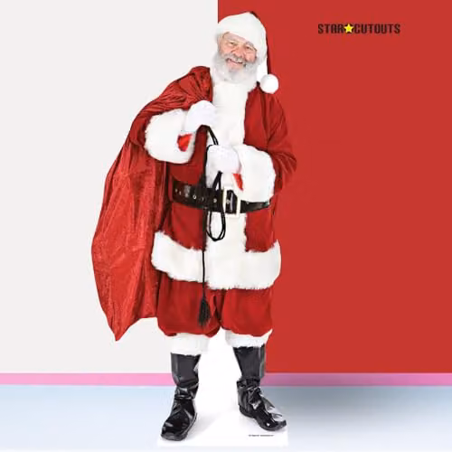 Star Cutouts SC14 Lifesize Father Christmas Santa Claus Decoration with Sack of Toys, Red and Multicolour, Height: 180 cm – 2