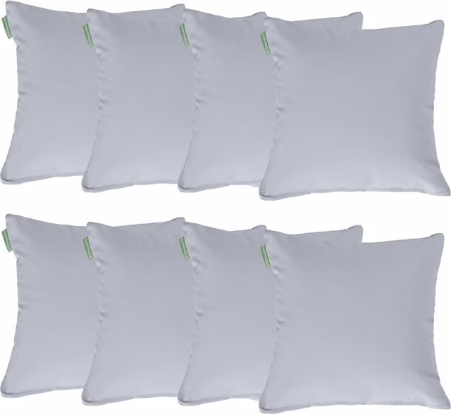 Gardenista Grey Plain Square Outdoor Scatter Cushions, Set of 8