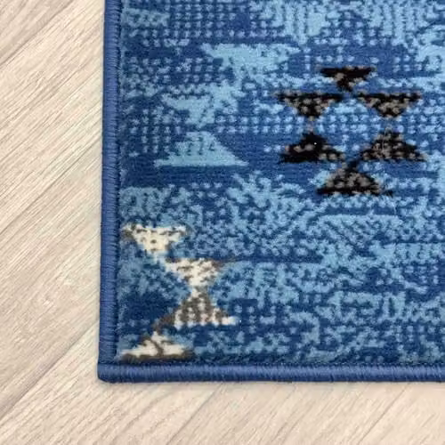 runrug Andes Blue Ethnic Hallway Runner Rug, W/D/H: 60 x 360 x 0.9 cm – 4