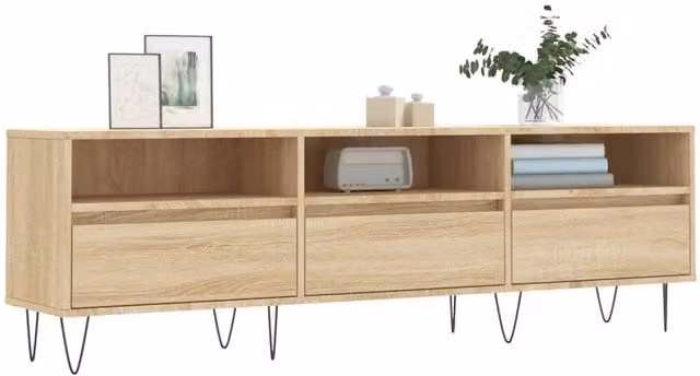 Berkfield Home Sonoma Oak TV Cabinet in Brown, W: 150 cm, D: 30 cm, H: 44.5 cm