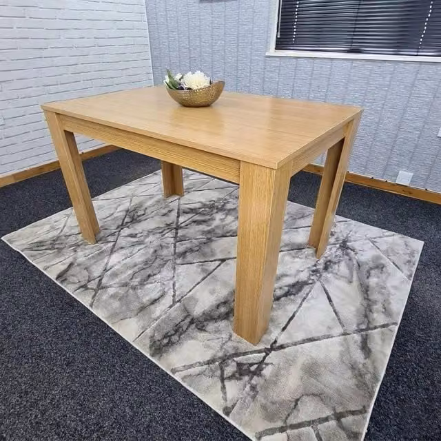 KOSY KOALA Modern 6 Seater Rectangular Dining Table in Brown, W/D/H: 140 x 80 x 75 cm