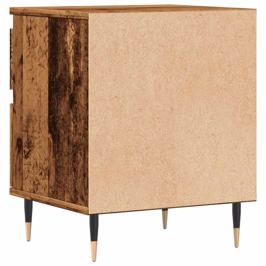 Berkfield Home Set of 2 Bedside Cabinets in Old Wood Brown, W: 40 cm, D: 35 cm, H: 50 cm – 4