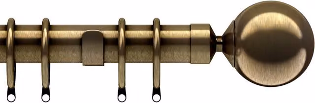 Terrys Nikola Straight Metal Curtain Pole in Antique Brass, 28mm