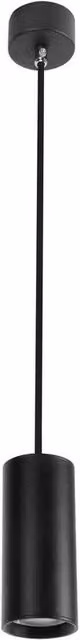 Netlighting Aila Slim Cylinder Pendant Ceiling Light in Black Aluminium with Dimmable LED GU10 – 1