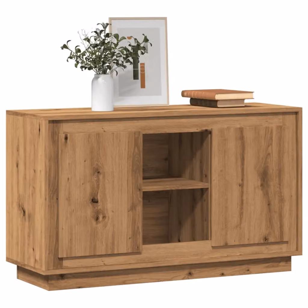 Berkfield Home Artisan Oak Sideboard in Brown, W/D/H: 102 x 35 x 60 cm – 3