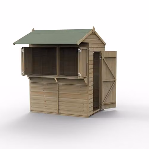 Forest Garden Rustic Brown Wood Apex Garden Bar