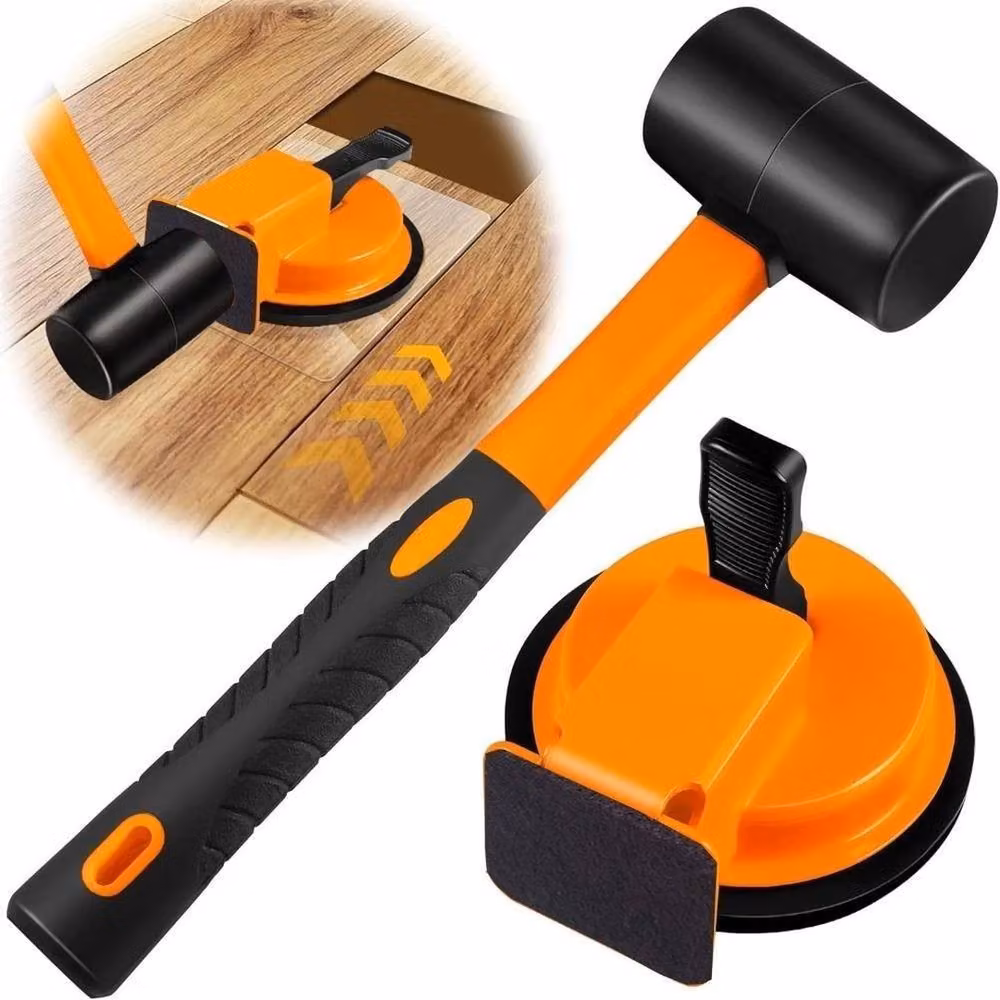 FLAVORA Heavy Duty Floor Gap Fixer Tool with Rubber Mallet in Orange, Steel and Iron, W: 52 cm – 3