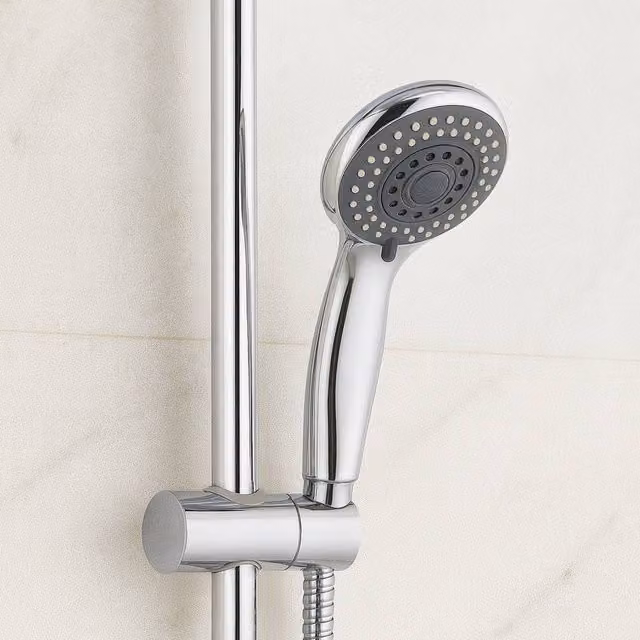 Bathroom Kingdom Retro 3 Mode Shower Riser Kit in Silver Stainless Steel