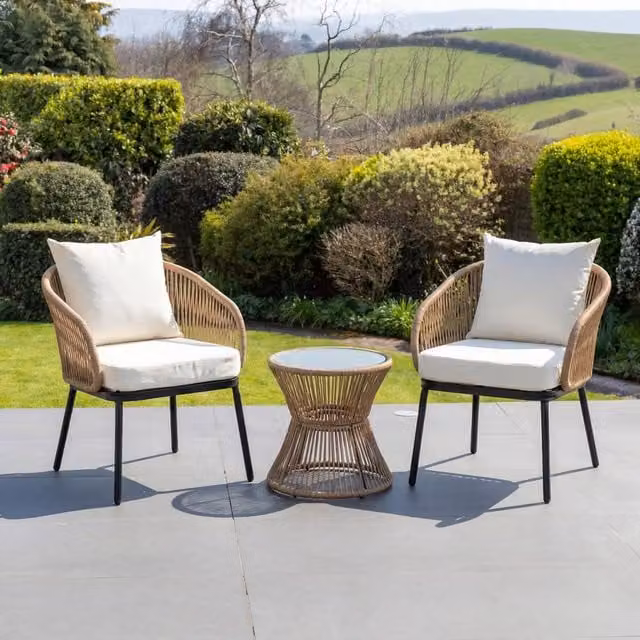 Artemis Home Florent Patio Bistro Set in Beige Rattan – 1