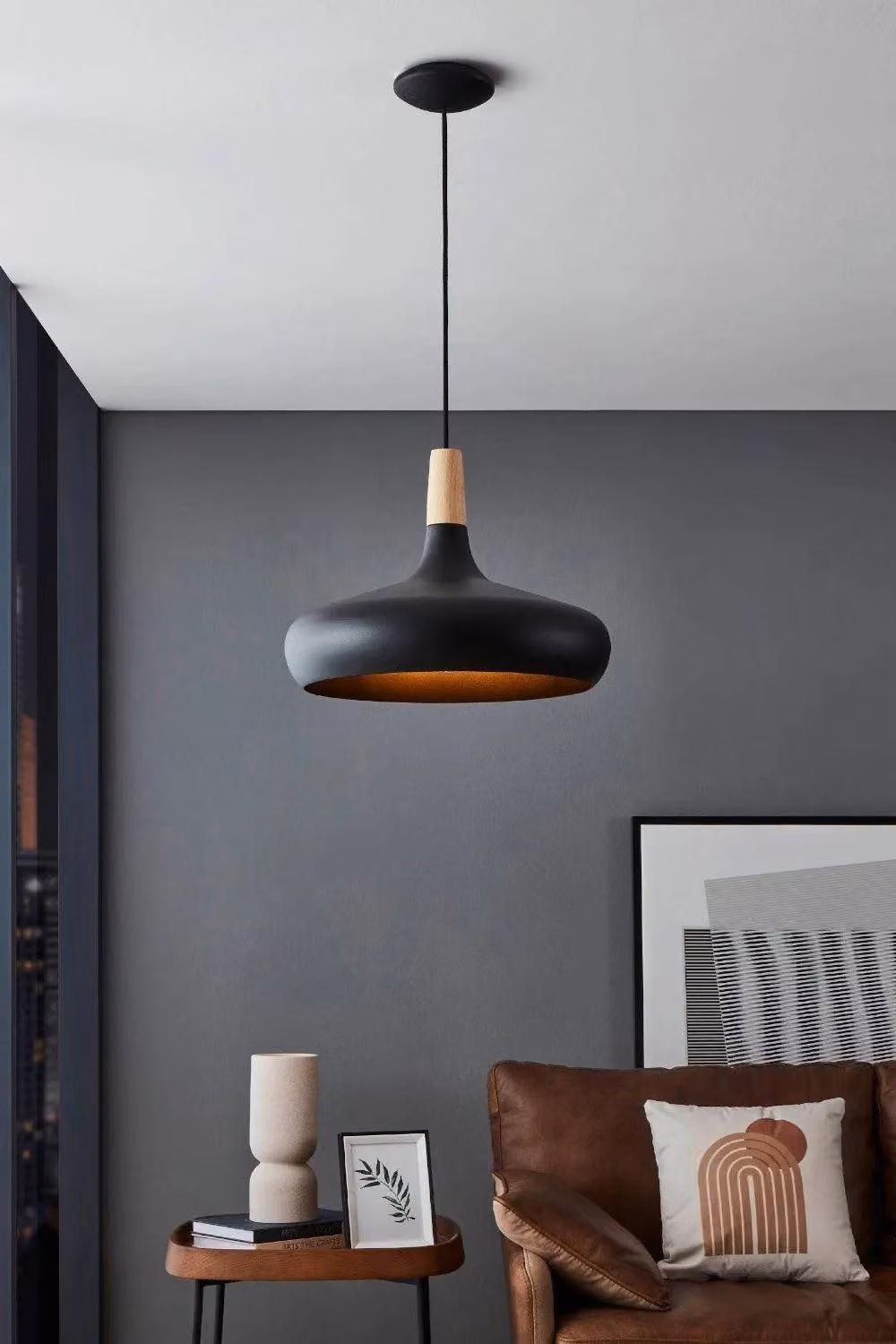 Eglo Sabinar IP20 Modern Metal Pendant Light in Black, Diameter: 40 cm – 2