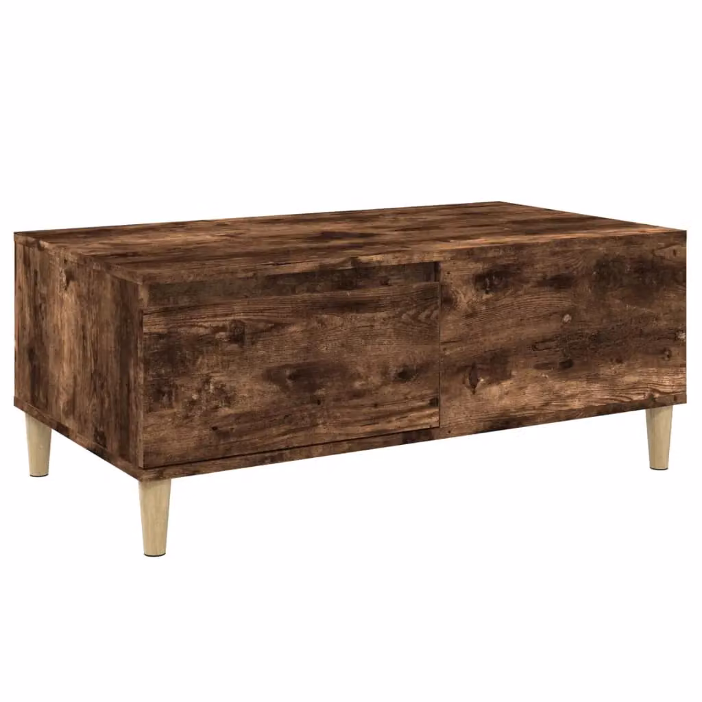 Berkfield Home Smoked Oak Coffee Table in Brown, W/D/H: 90 x 50 x 36.5 cm – 2