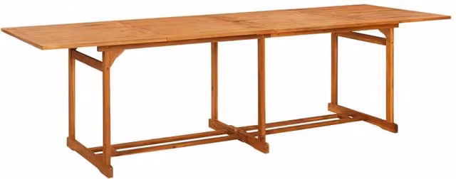 Berkfield Home Rustic Brown Solid Acacia Wood Extendable Garden Dining Table W/D/H: 280 x 90 x 75 cm – 1