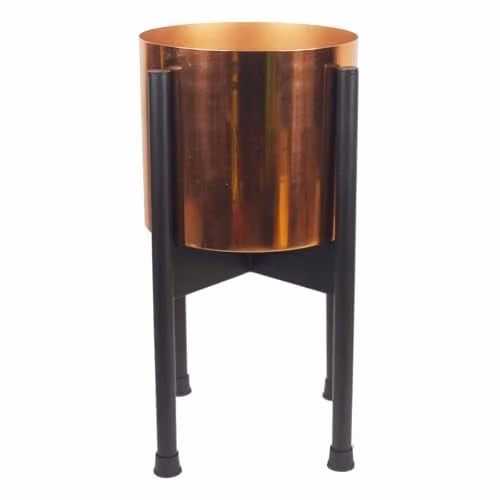 LeafUK Rustic Metal Tabletop Leaf Planter in Black, Copper or Bronze, W/D/H: 18.0 x 18.0 x 20.0 cm
