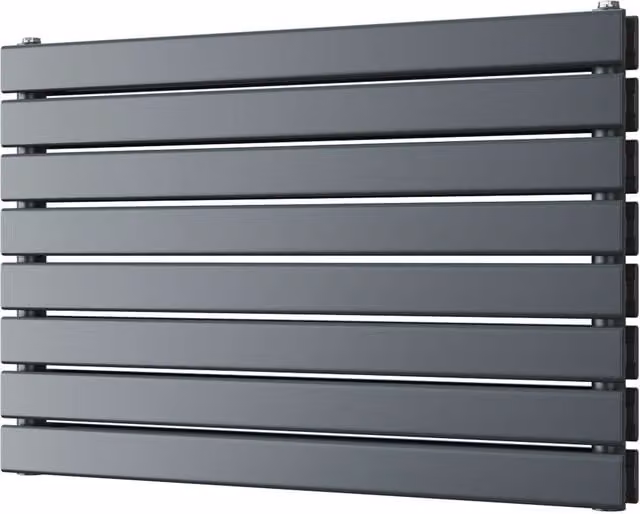 UK Radiators Typhoon Axis Anthracite Double Panel Horizontal Designer Steel Radiator W: 80 cm, H: 54.4 cm