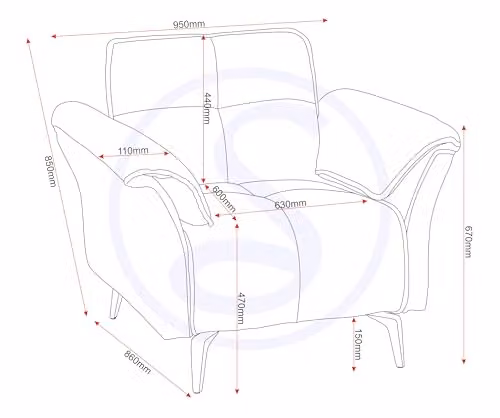 Seconique Amalfi Grey Fabric Armchair – 3