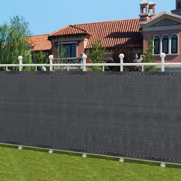 NESTLUNE Black Semi-Transparent Fence Screen Roll Privacy Matting