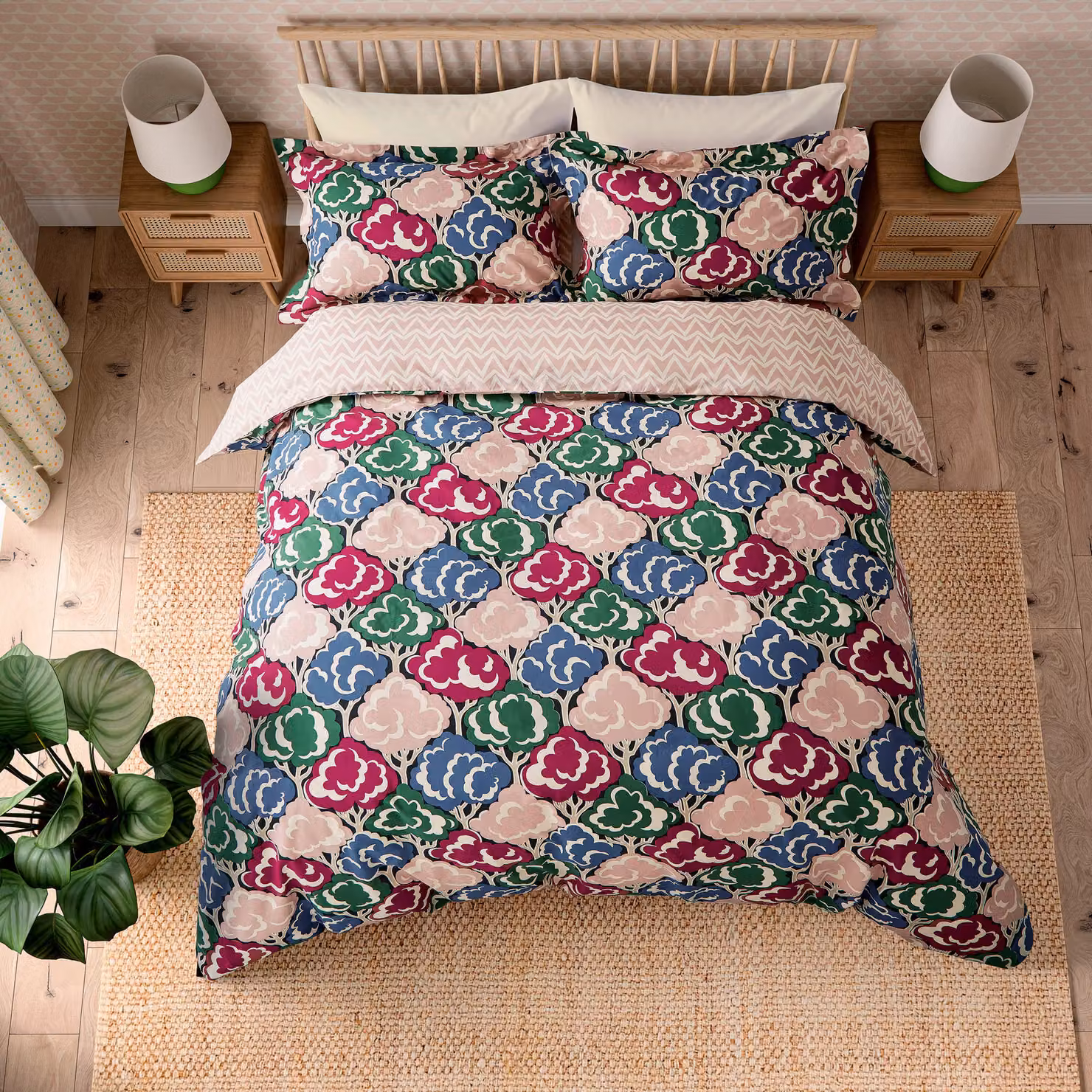 Scion Willow Tree Cotton Duvet Cover and Pillowcase Set, Multicolour, W: 90 cm, L: 200 cm – 2