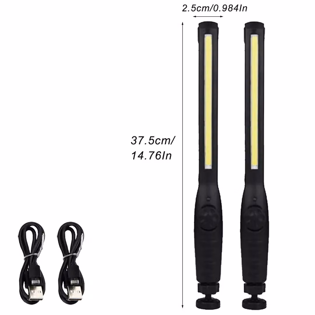 SPETLEK 2X COB LED Rechargeable Work Light with Magnetic Base and Dimmable Rotary Control, Black – 2