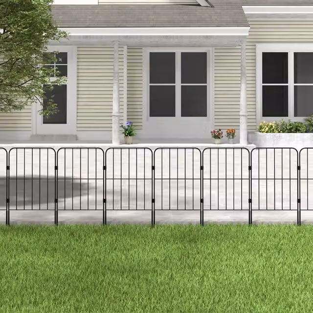 Breeins 25-Panel Rounded Rectangular Garden Edging Borders in Black