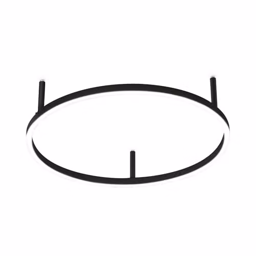 Netlighting Oracle Ring Integrated LED Semi Flush Ceiling Light, Black, 50cm, 3000K Warm White