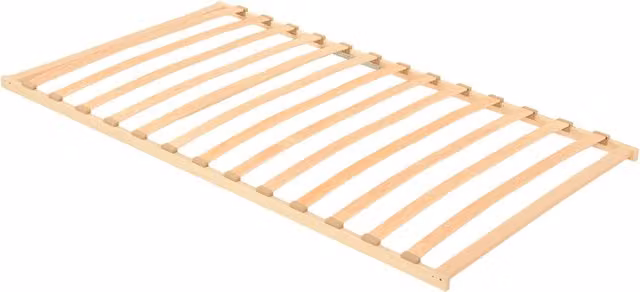 Berkfield Home Slatted Bed Base with 13 Wood Slats, Beige, W: 100 cm, L: 190 cm