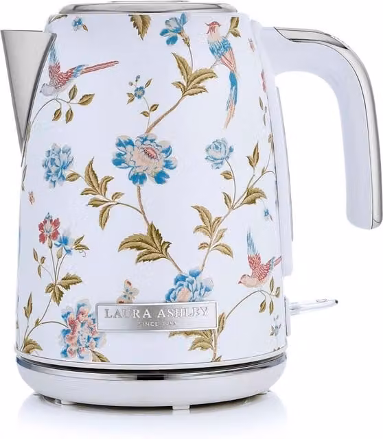Laura Ashley Elveden Stainless Steel Kettle, 1.7L, Navy and White