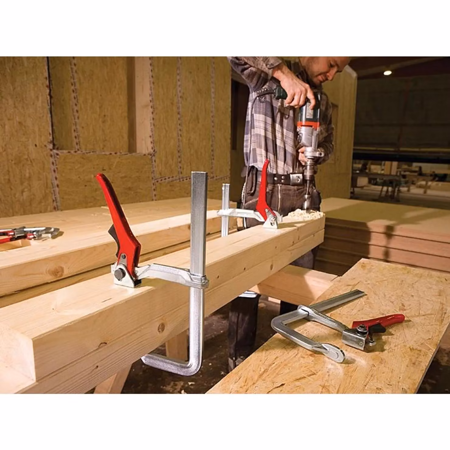 Bessey GH Lever Clamp in Red and Multicolour Steel – 3