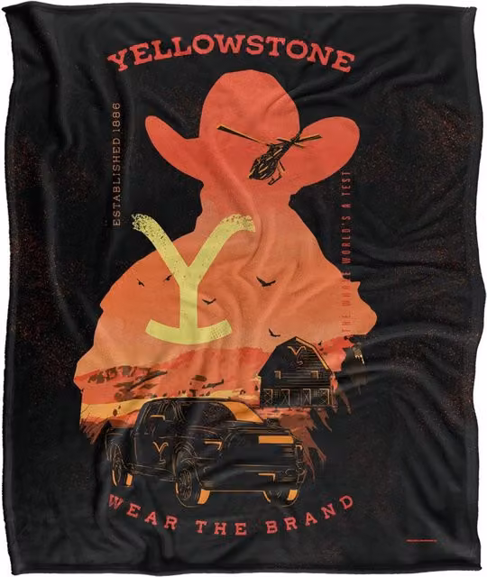 Yellowstone Wear The Brand Silky Touch Super Soft Fleece Throw Blanket, White, W/D: 152 x 127 cm – 6