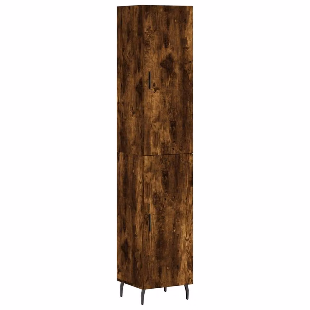 Berkfield Home Smoked Oak Highboard in Brown, W/D/H: 34.5 x 34.0 x 180.0 cm – 3