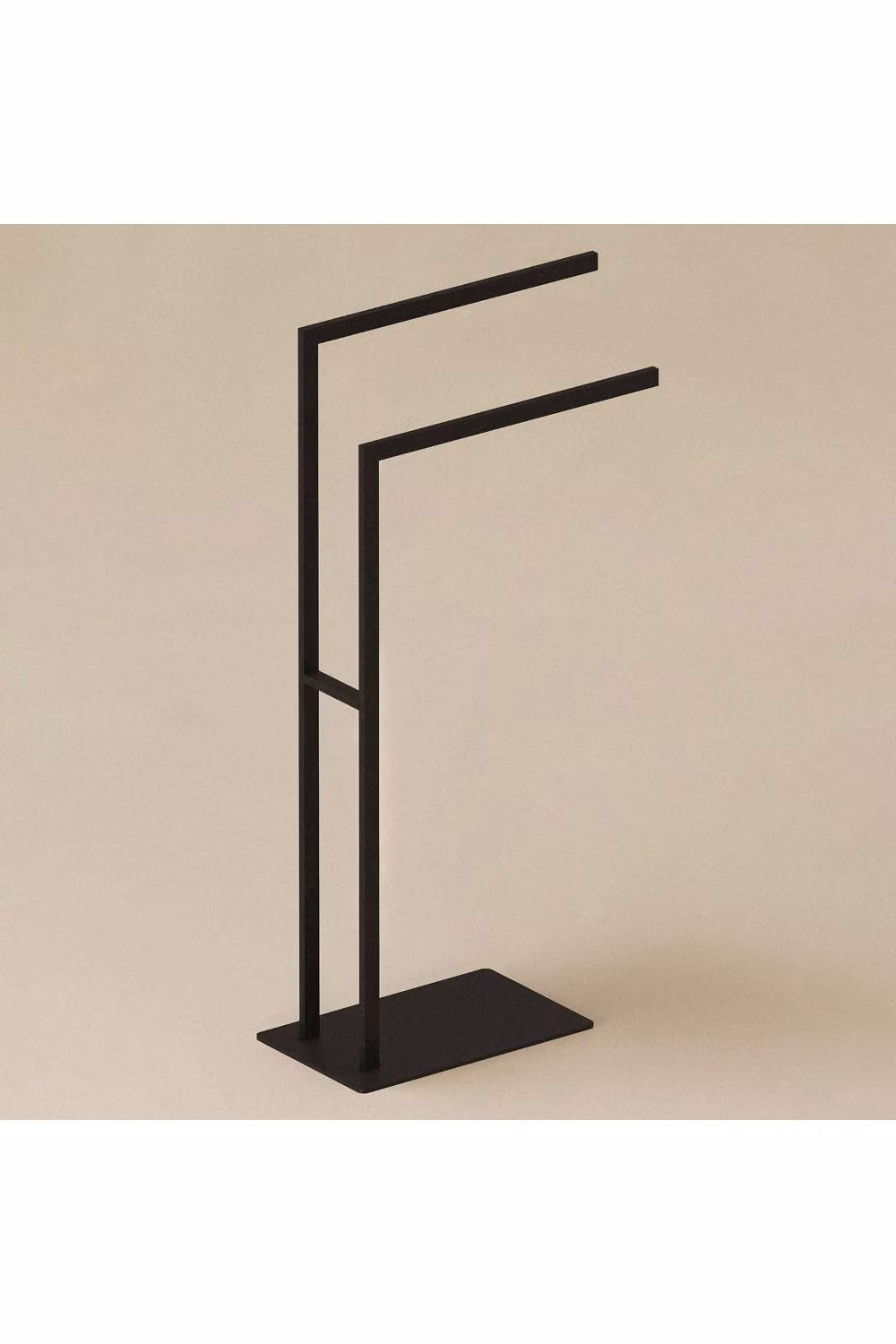 Cosmic Essentials Collection Freestanding 2-Rail Towel Stand in Matt Jet Black – 2