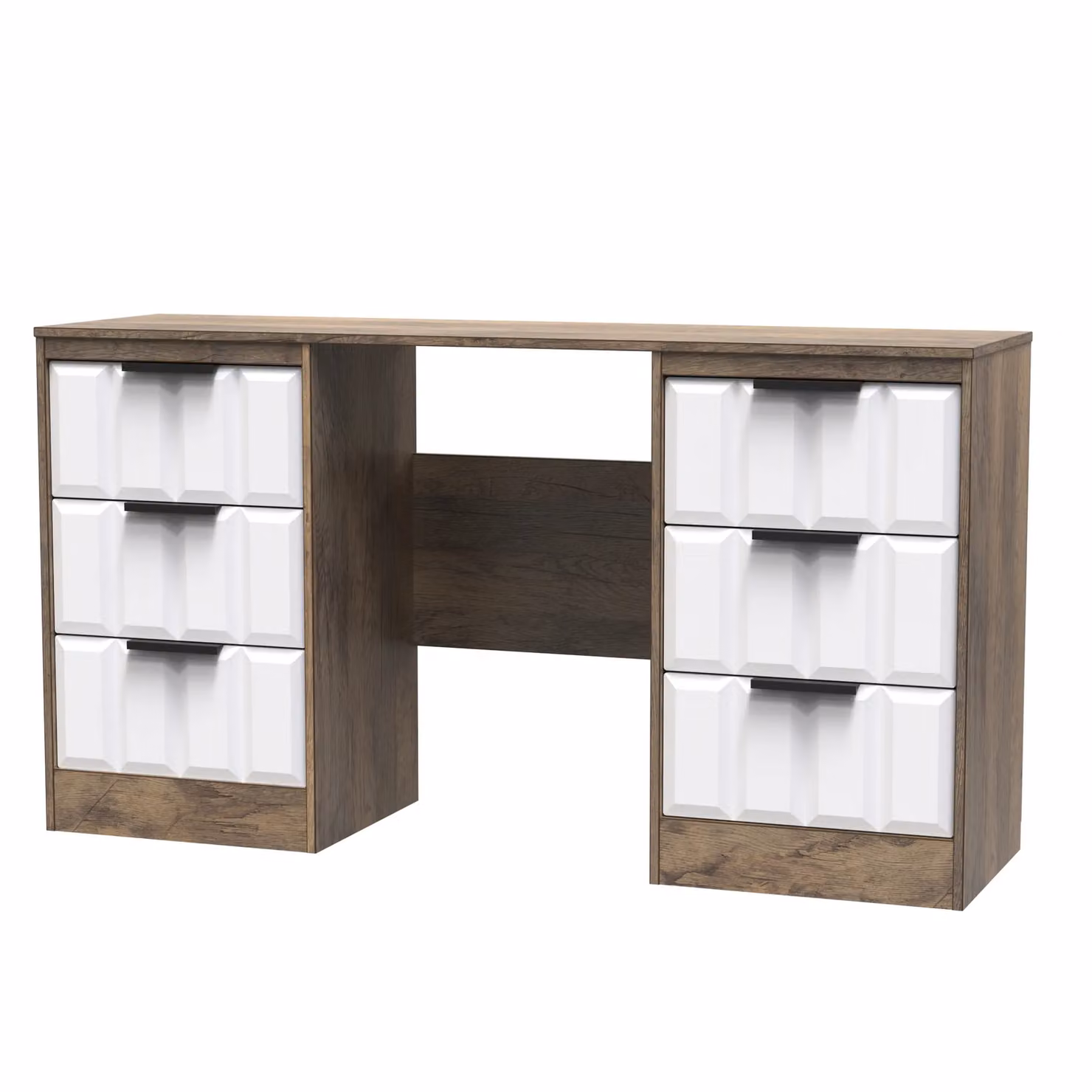 Ready Assembled 2 U Seattle 6 Drawer Kneehole Desk in Dark Brown – 2