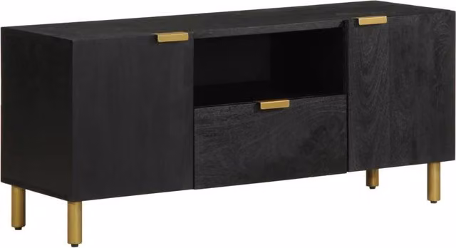 Berkfield Home Industrial Black TV Cabinet in Engineered Wood, W/D/H: 105 x 33 x 46 cm
