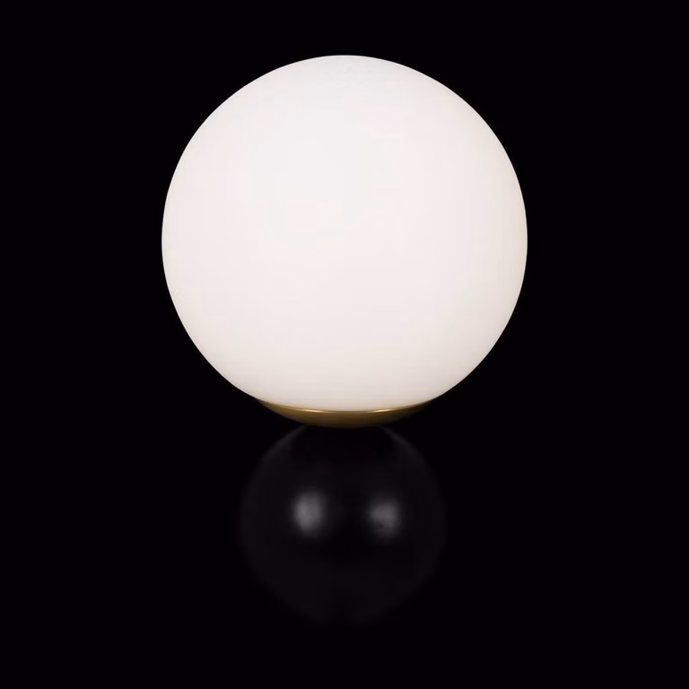 Netlighting Nostalgia Modern Wall Lamp in Gold/Brass with White Glass Dome Shade