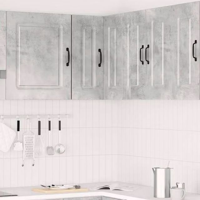 Berkfield Home Kalmar Wall Mounted Kitchen Corner Cabinet in Concrete Grey