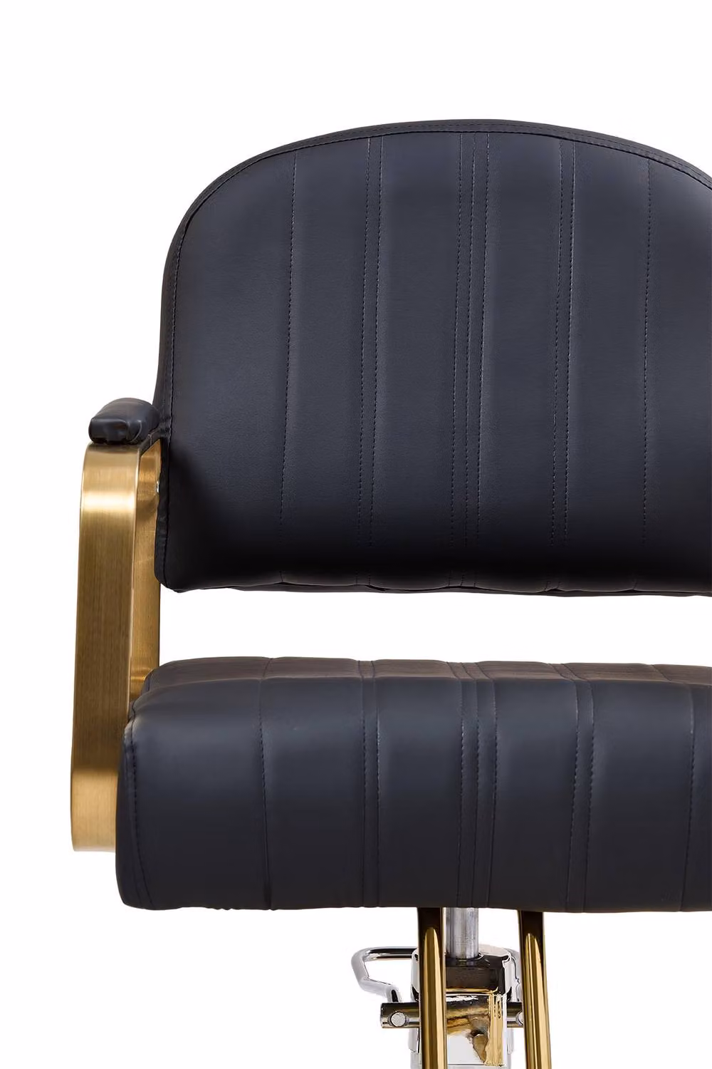 Living and Home Swivel Barber Chair with Adjustable Height and Armrests in Black Synthetic Leather – 5