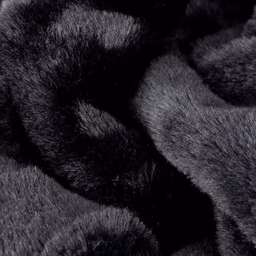 Riva Home Kallu Reversible Double-Sided Faux Fur Throw in Black, W/D/H: 130 x 180 cm – 3