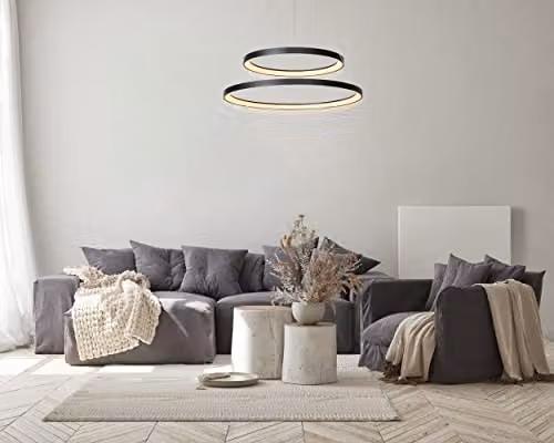 Lucide Vidal Dimmable Height Adjustable Modern LED Pendant Light, Black, Diameter: 78 cm – 2