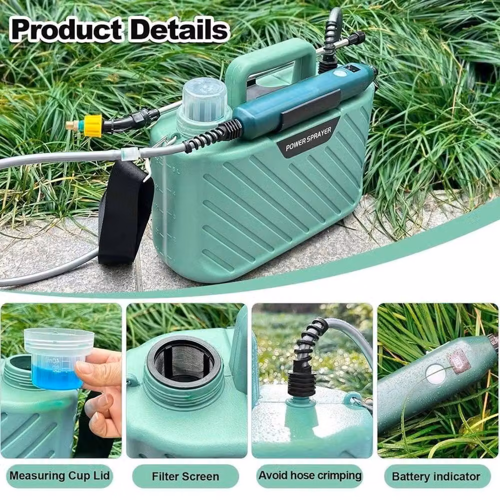 FLAVORA 5L Battery Powered Electric Garden Sprayer in Green – 3