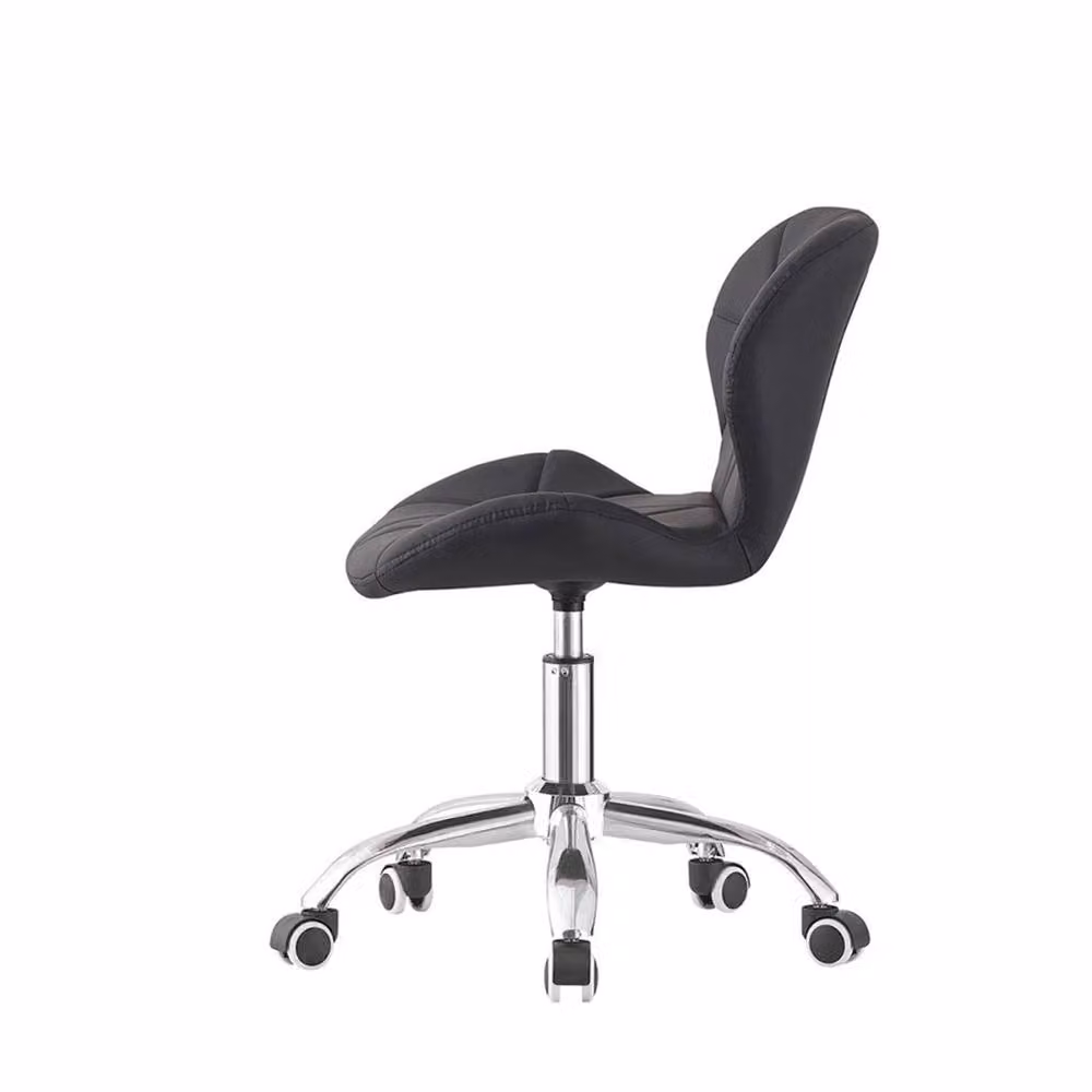 VOGREX Black Adjustable Swivel Vanity Chair with Castors for Home Office – 3