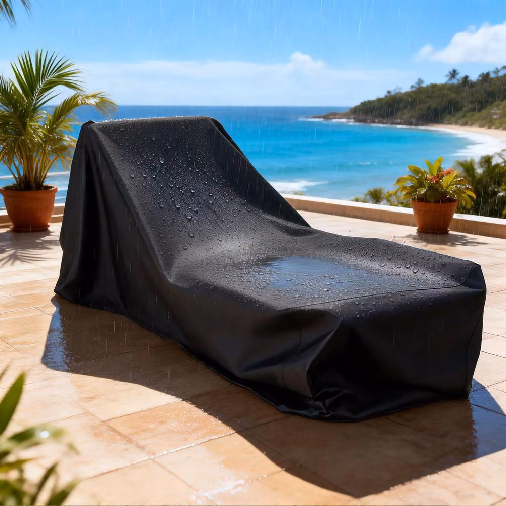 Direct Wicker Heavy-Duty Waterproof Polyester Sun Lounger Cover in Black – 2